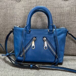 Rebecca Minkoff Micro Moto Genuine Leather Tassel Fringe Satchel Crossbody Bag